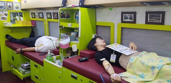 유영제약이 헌혈자 감소로 부족해진 혈액수급을 돕기 위해 ‘사랑나눔 헌혈봉사’를 진행했다.