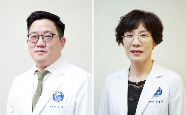 왼쪽부터 유방암센터 이관범 교수, 황은아 교수.