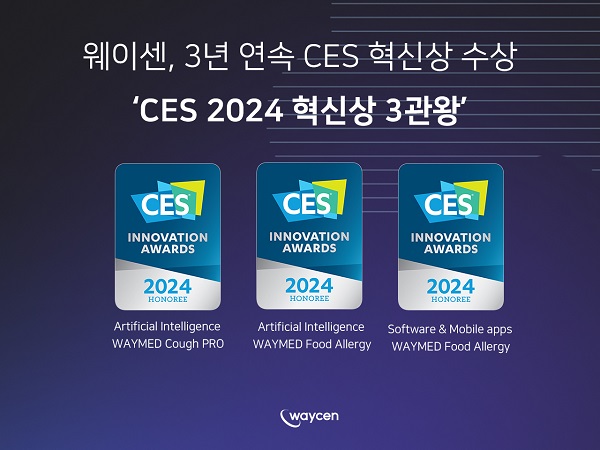 웨이센이 CES2024 혁신상 3관왕에 올랐다.